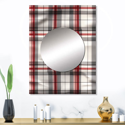 Tonebridge Rustic Farmhouse Plaid - miroir mural à carreaux, miroir décoratif rétro, impression d'art en métal
