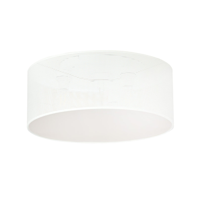 Leonardville Fabric Flush Mount, 20cm H x 50cm W x 50cm D, White/Gold