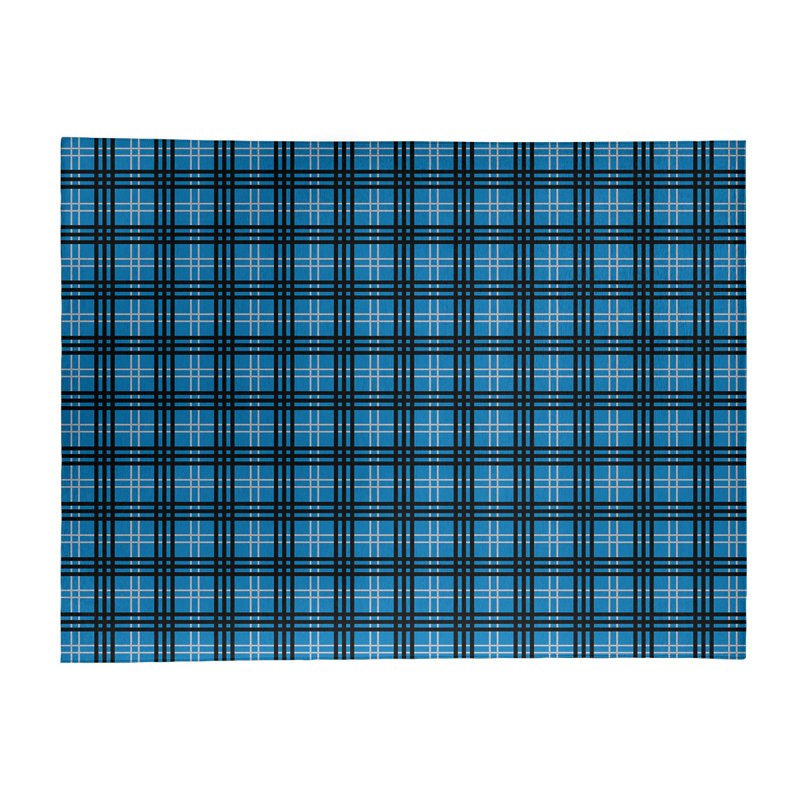 Tapis à carreaux bleu, Rectangle 9 pi x 12 pi