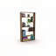 Étagère à cadre ouvert en bois à 6 tablettes avec bibliothèque industrielle pour le bureau et le salon, grandes bibliothèques modernes, noyer