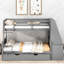 Lit superposé simple au-dessus d'un lit double avec lit gigogne et bureau, rangement - Lit gigogne gris Accessibilité-1763943181