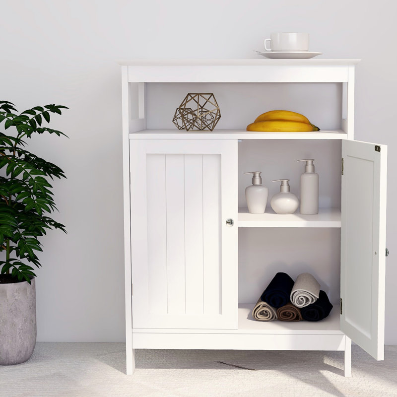 Armoire de rangement pour salle de bain avec portes à double volets - blanc