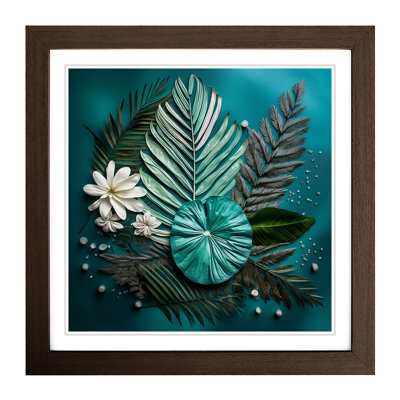 Palm Leaf Floral Art - Framed Print