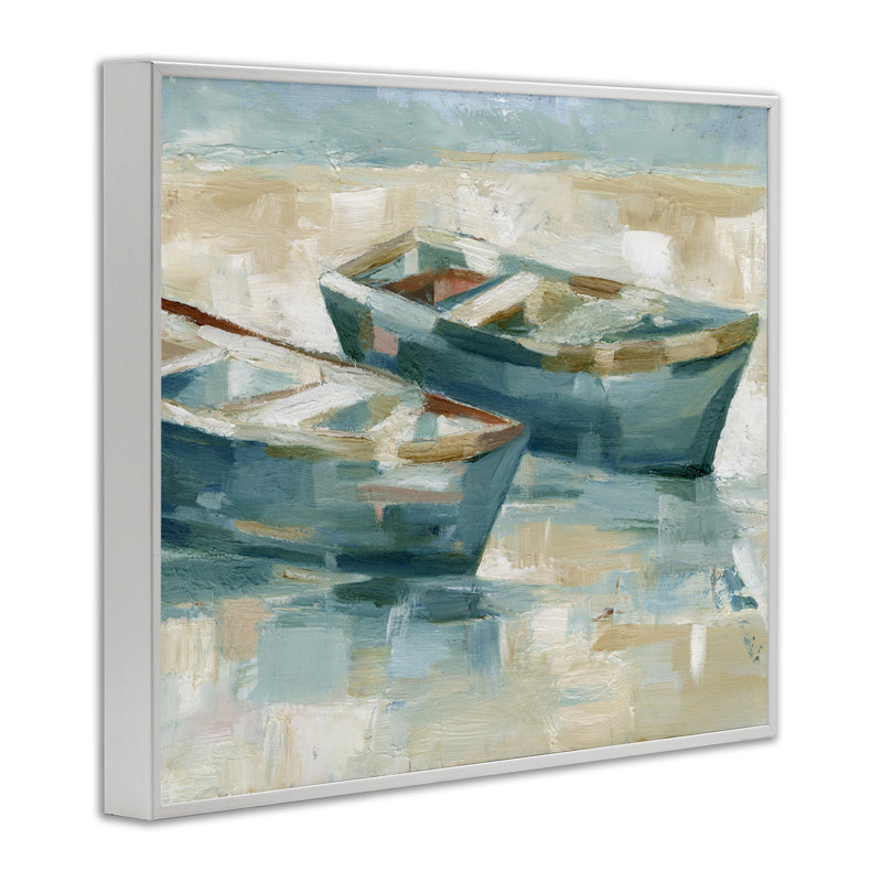 Deux bateaux, art abstrait, estampe numérique par Ethan Harper, H 11 po x l 14 po