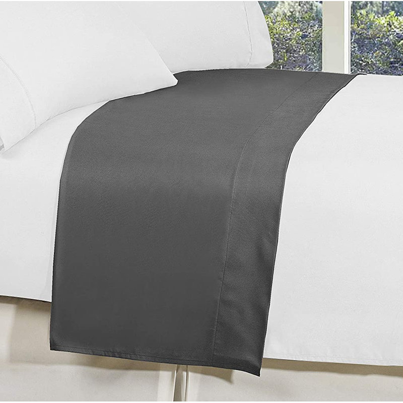 Microfiber Jersey Knit Flat Sheet, Gray, Twin/Twin XL Flat Sheet