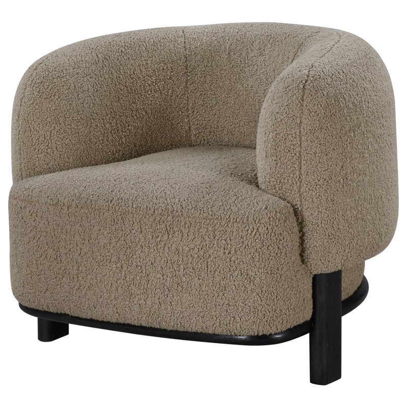 Fauteuil d'appoint Kendricks, Noir, noir, noir, noir, Tissu brun