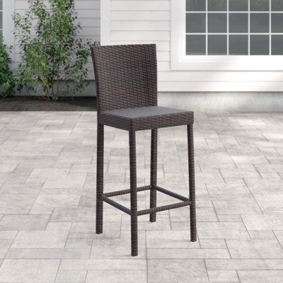 Stratford High-Density Polyethylene (HDPE) Wicker Outdoor 30'' Bar Stool