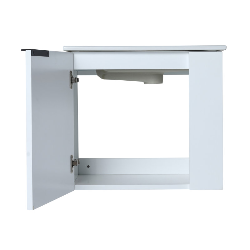 Ensemble de meuble-lavabo mural simple avec plateau en céramique Hassain
