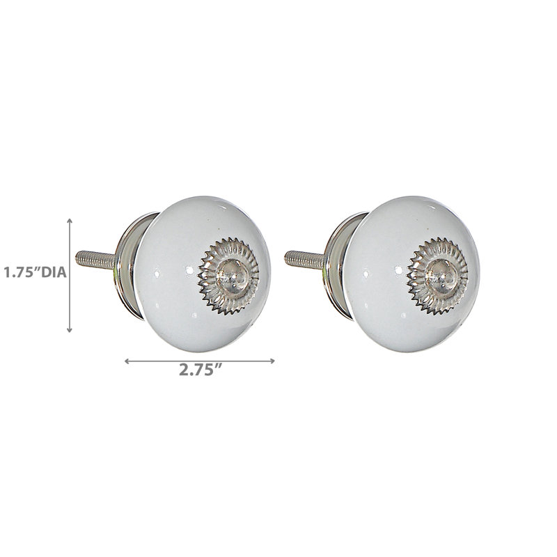 Decorative Smooth Knob Set Of 2 - Set Of 2, White