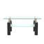 Table basse rectangulaire en verre, table basse transparente, tables d'appoint modernes pour le salon, meubles de salon