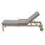 Outdoor Acacia Wood Chaise Lounge Set With Wheels And Cushion