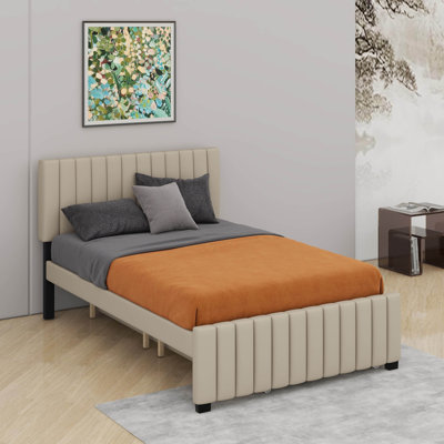 Lit plateforme double en velours avec lit gigogne