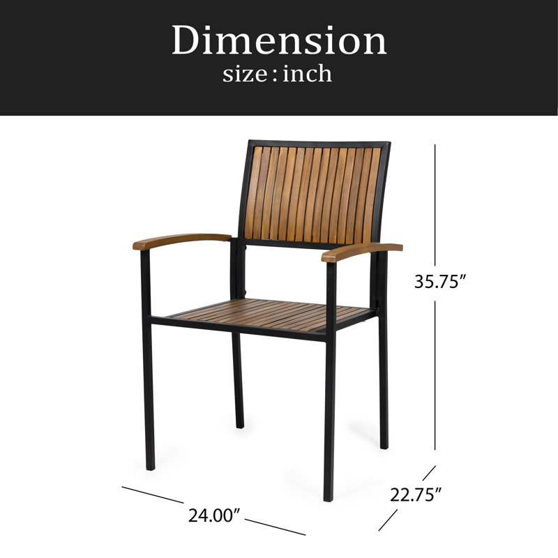 Chaise en bois et métal, Black Teak