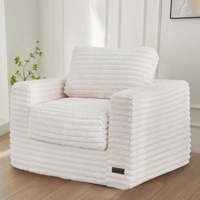 Bean Bag Sofa Upholstered 3-seater Floor Sofa With Pillows by Trule
