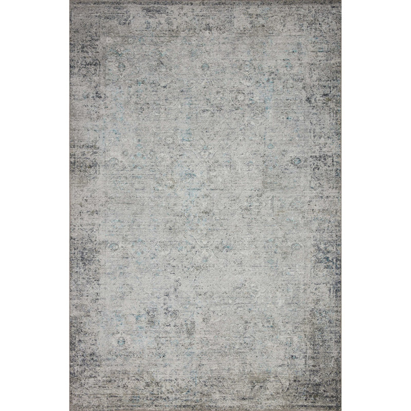 Tapis abstrait bleu sarcelle, Rectangle 2 pi 3 po x 3 pi 9 po