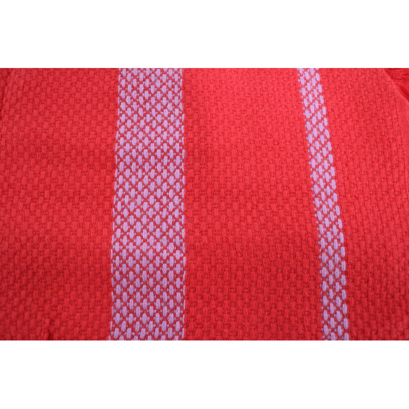 Hand Woven Throw Blanket, Red/Pink