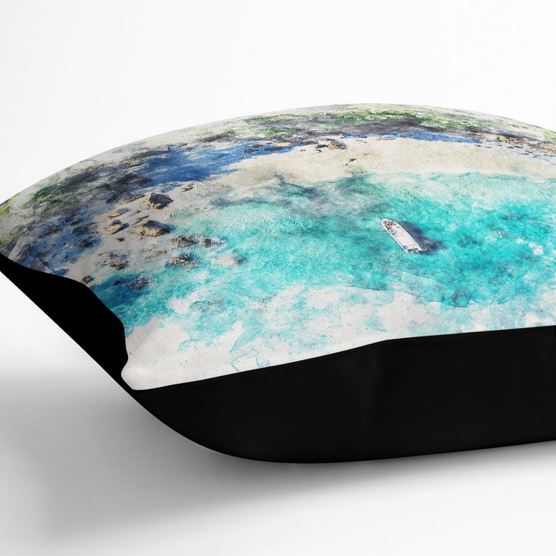 Square Throw Cushion, Black, 55cm H x 55cm W x 20cm D