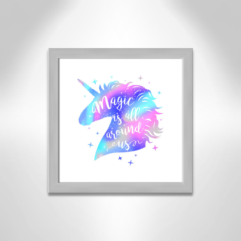 «Magic Is All Around Us», impression sur papier, H 16 po x l 16 po x P 0,6 po, Encadré plat argent