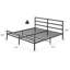 Structure de lit plateforme en métal avec tête de lit pour très grand lit, métal, sans sommier, sommeil paisible, soutien maximal de 660 lb - garantie de résistance, nuit de sommeil silencieuse, look moderne exquis-645029629