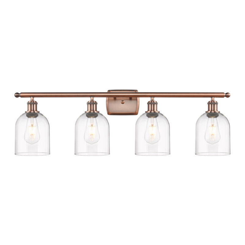 Anacaren 4 - Light Dimmable Vanity Light, Clear, Antique Copper