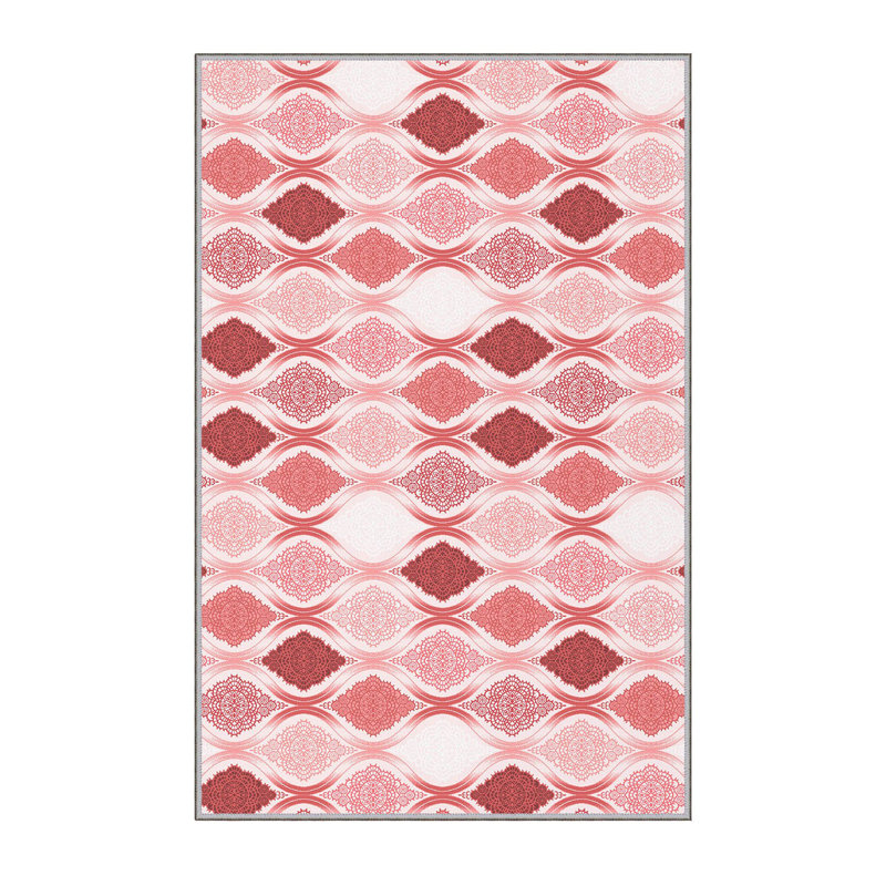 Stylish Woven Carpet, 5.6 x 7.5 Feet, 100% Polyester, 0.3 in Pile Height | Antibacterial, Non-Slip PVC Felt Dot Underside, Machine Washable | 3D Digital Printing, Durable & Easy to Maintain - Perfect for Any Room