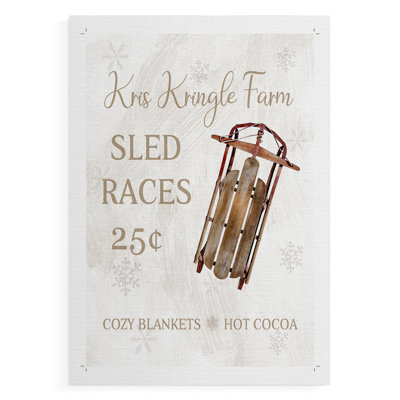 Sled Races -Canvas Print Only - NOT FRAMED