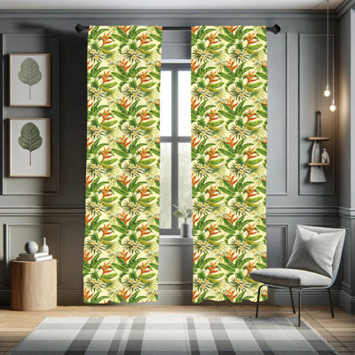 Panneau coulissant semi-diaphane avec passe-tringle Tropical