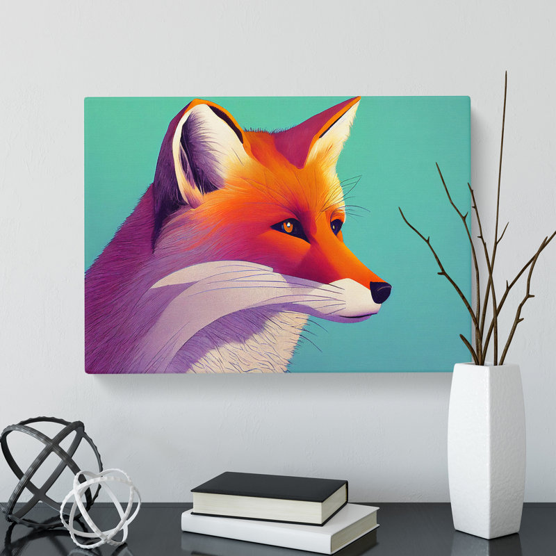 XXX-H1022-WF-7285X Radiant Fox - Wrapped Canvas Painting, 35cm H x 50cm W x 3cm D