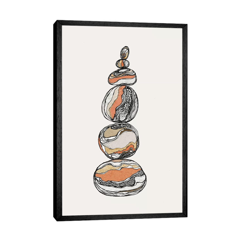 Stacked Rocks - Print on Canvas, Black Framed, 66.04 cm H x 45.72 cm W