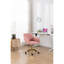 Chaise de bureau rotative à hauteur ajustable 360 ° avec pieds en métal dorés et roue universelle