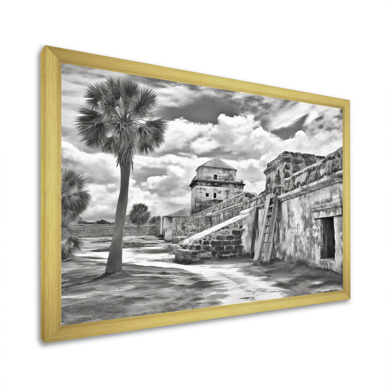 Noir et blanc Florida Sunshines State II, H 30 po x l 40 po x P 1,5 po, Encadrement doré