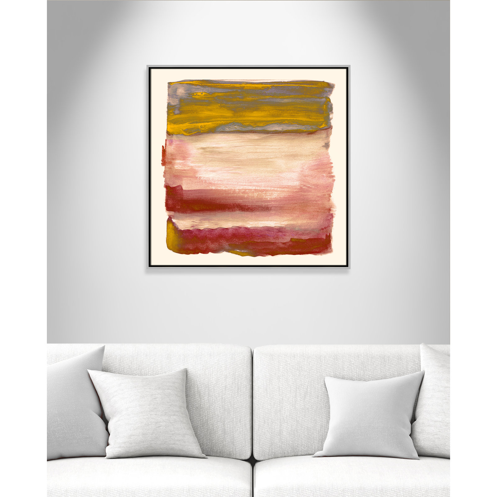 Sky Collection "Yellow Sky I" Print by Nan, Silver, 31.5" H x 31.5" W