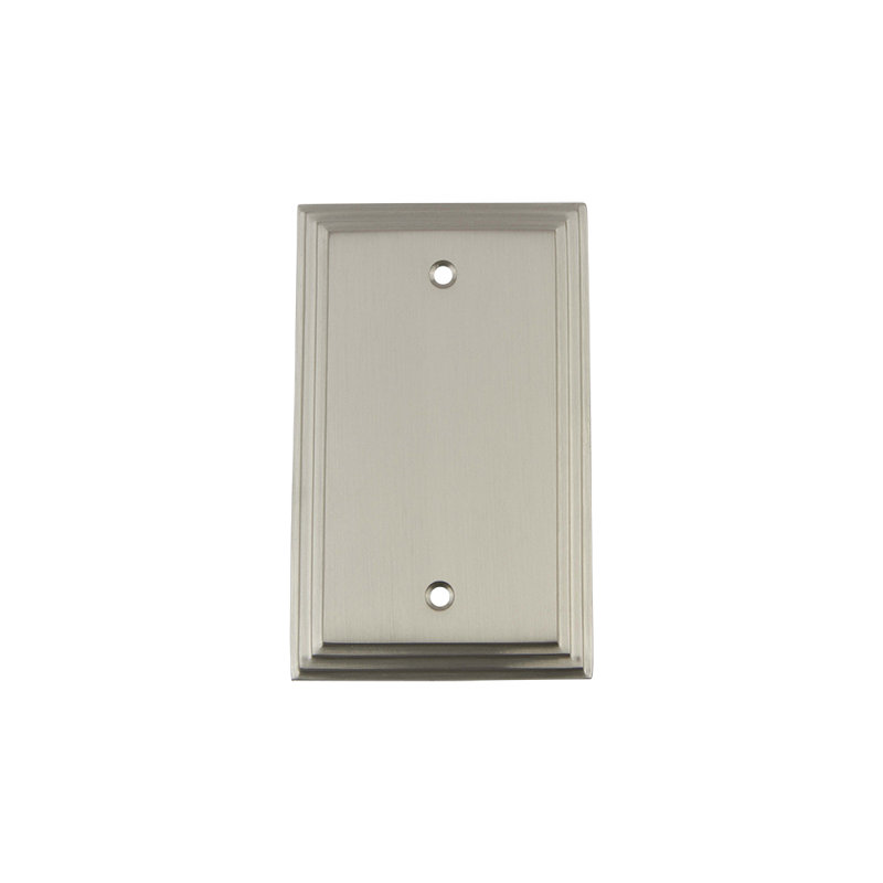 Deco Blank Wall Plate, Satin Nickel