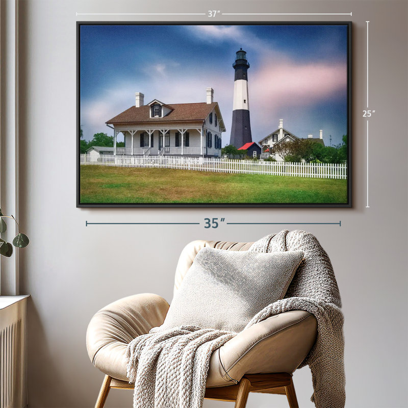 Impression sur toile Tybee Island L Phare Savannah Beach, H 25 po x l 37 po