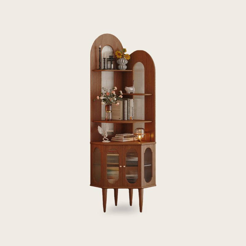 Retro-Style Solid Wood Corner Feature Cabinet