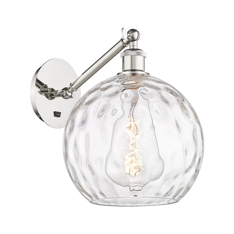 Ballston - Athens Water Glass - 1 Light Adjustable Sconce, Polished Nickel