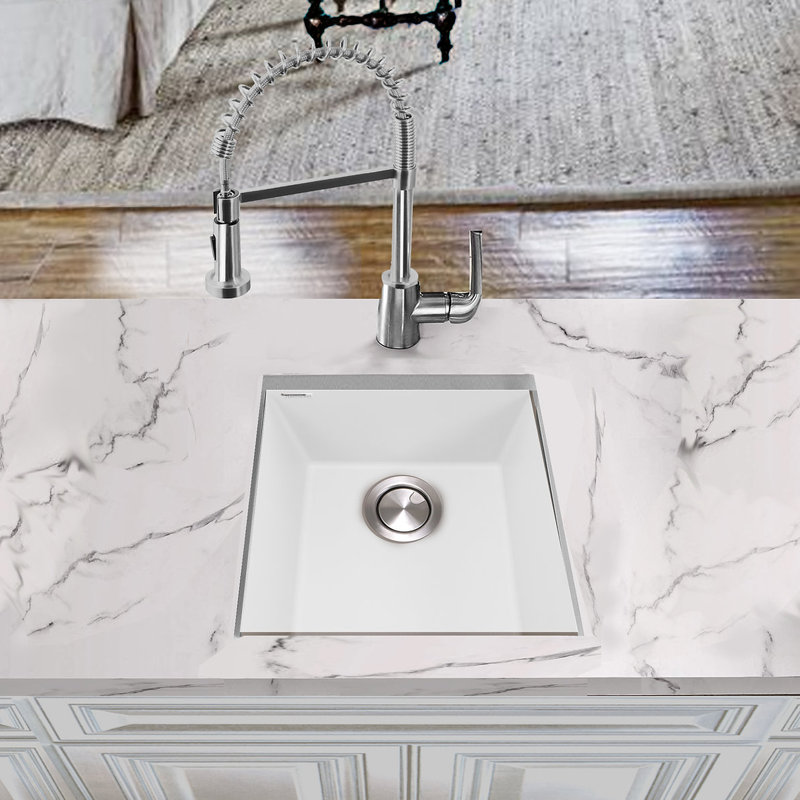 Plymouth 17'' L Single Basin Kitchen Sink, Matte White