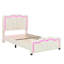 Sleek Curved Design Upholstered Platform Bed-114346595-114346596