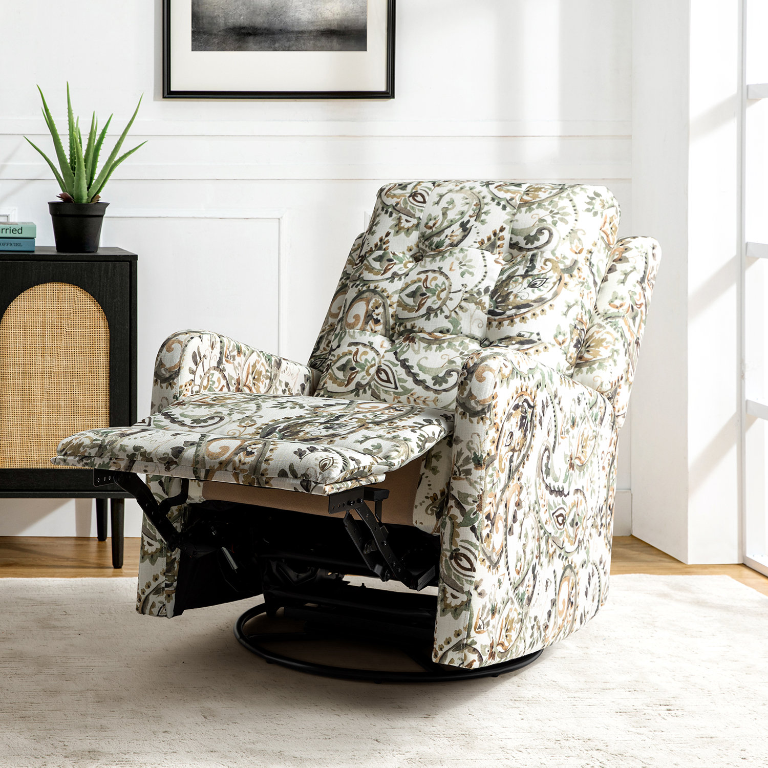 Lark Manor Prescot 26..7'' Wide Floral Manual Swivel Rocker Recliner ...