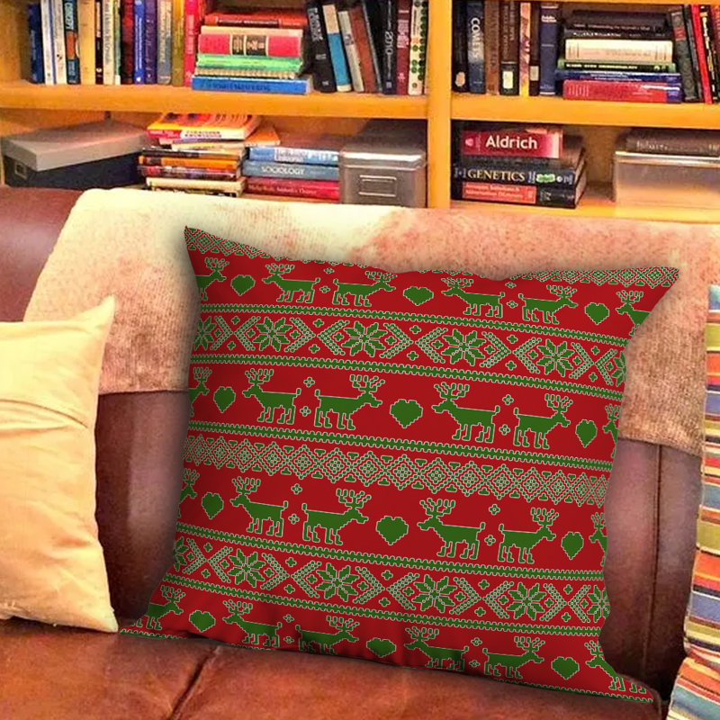 Geometric Outdoor Reversible Throw Pillow, 18" x 18"