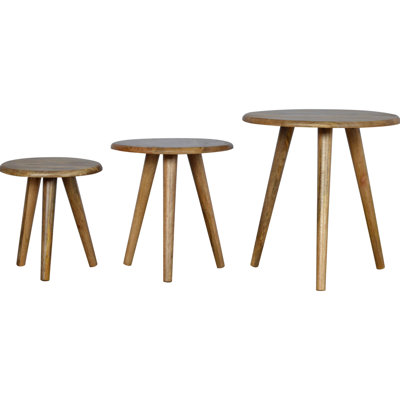Scandinavian Solid Wood Nesting Side Table Set