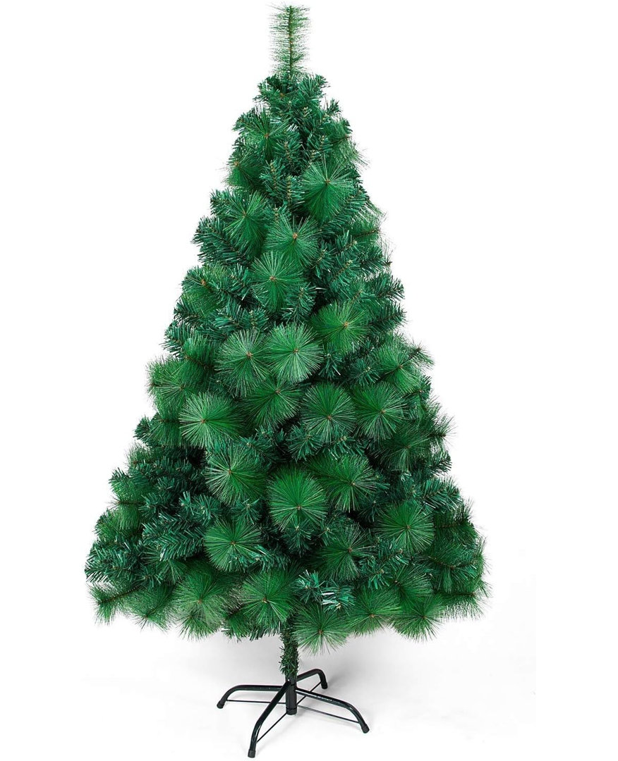 Künstlicher Weihnachtsbaum Nadel PVC Christbaum Grün mit Metallständer, Tannenbaum 120 cm 300 Spitzen Baum Weihnachtsdek...