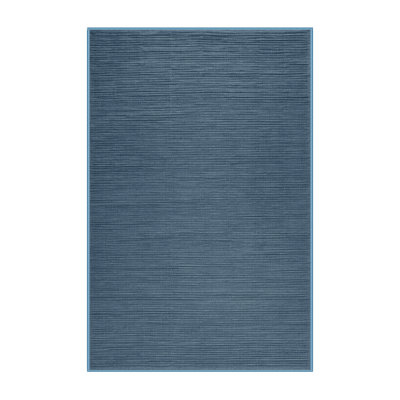 Machine Washable Solid Blue Area Rug