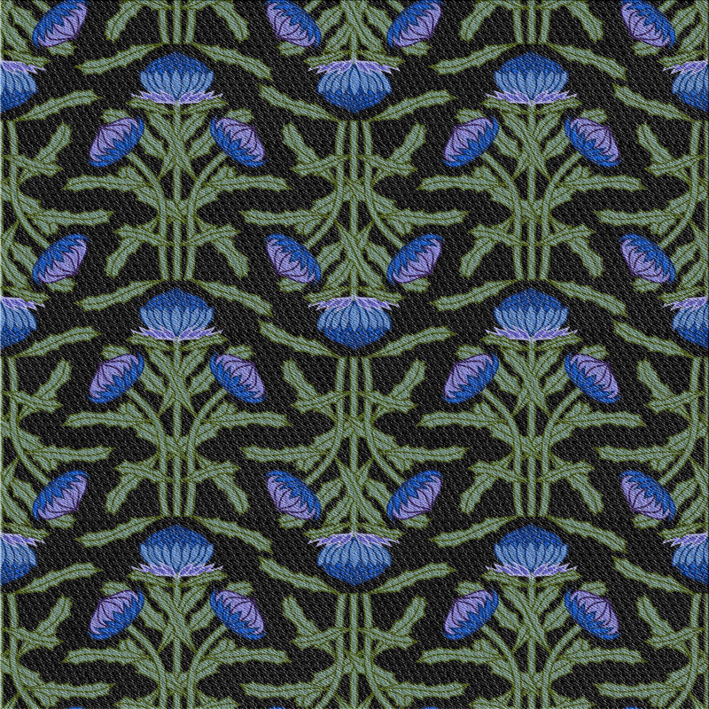 Tapis bleu foncé tissé à la machine, Carré 3 pi