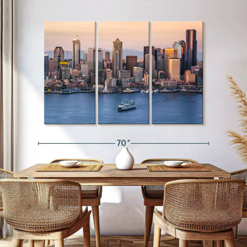 Vue de Seattle, H 48 po x l 74 po