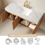 Meuble-lavabo de salle de bain mural en bois naturel 48 po Luxury