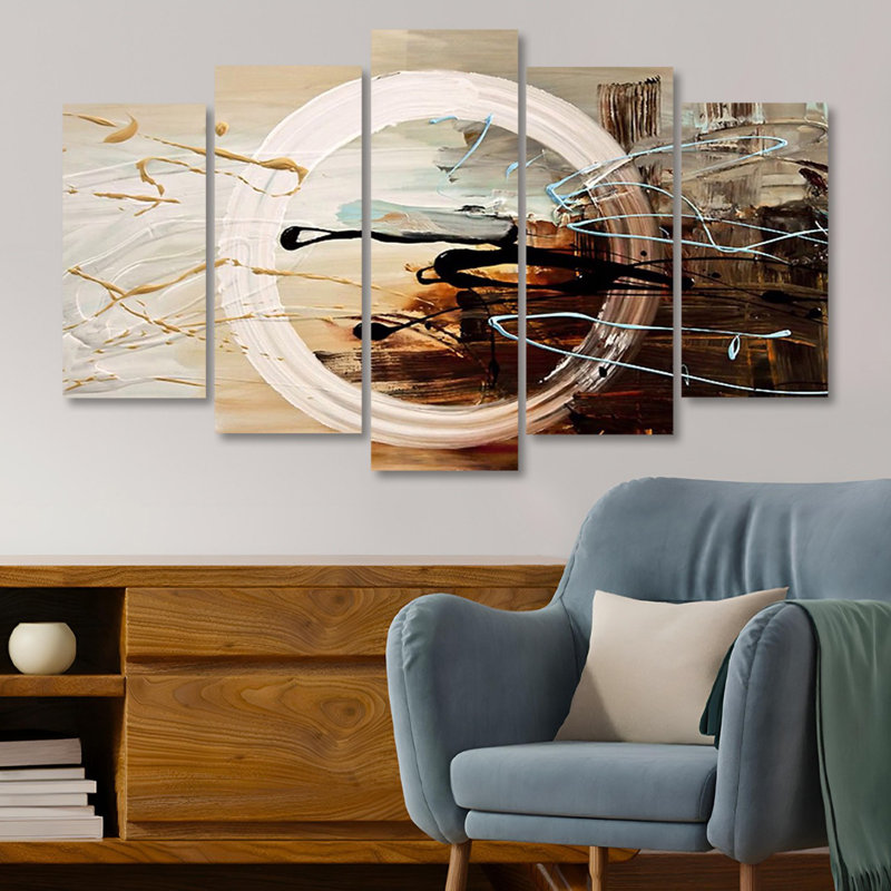 Superbe ensemble d'art mural décoratif en bois aggloméré 5 pièces, 39,4 x 23,6 pouces | 100% panneau de fibres à densité moyenne avec une épaisseur de 0,1 pouce, impression numérique UV | Parfait pour le salon, la chambre à coucher et le bureau, avec un design élégant et accrocheur