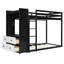 Lit superposé simple peu encombrant avec garde-robe intégrée et rangement à 4 tiroirs-752464355