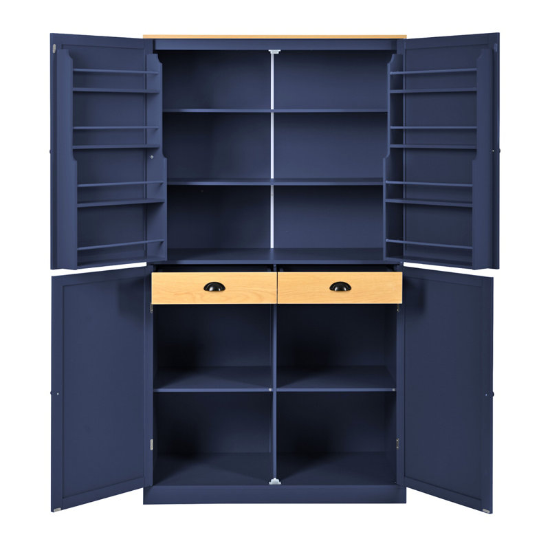Garde-manger avec tablettes Heins French Doors, Bleu
