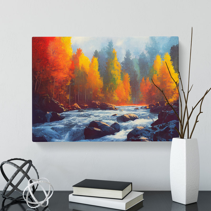 Brave Forest Stream - Wrapped Canvas Painting, 40cm H x 60cm W x 3cm D